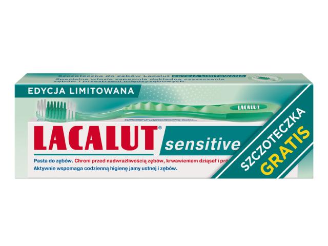 Lacalut Sensitive Pasta do zębów + Szczoteczka do zębów interakcje ulotka pasta do zębów  75 ml + 1 szt.