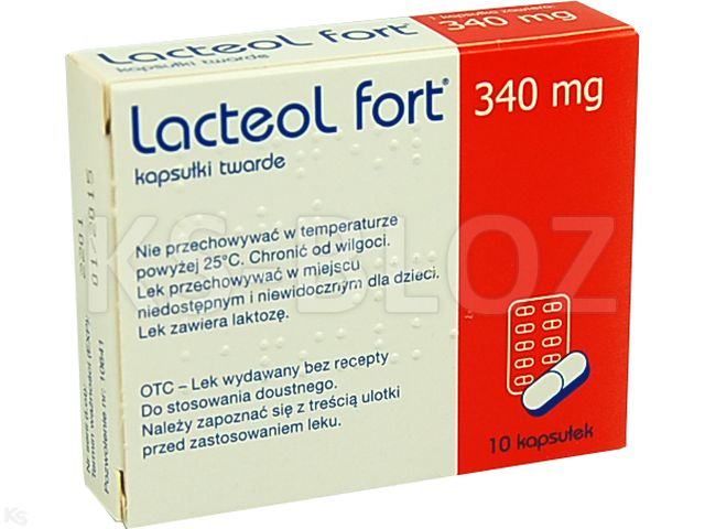 Lacteol Fort 340 mg interakcje ulotka kapsułki twarde  10 kaps.