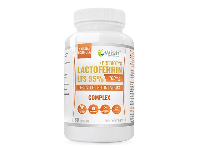 Lactoferrin LFS 95% 100mg + Prebiotyk Complex interakcje ulotka kapsułki  60 kaps.