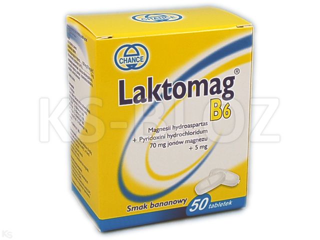 Laktomag B6 interakcje ulotka tabletki 70mg jonów Mg+5mg 50 tabl.