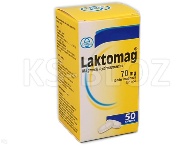 Laktomag interakcje ulotka tabletki 70 mg jonów Mg2+ 50 tabl.