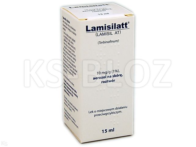 Lamisilatt interakcje ulotka aerozol na skórę, roztwór 10 mg/g 15 ml | butelka