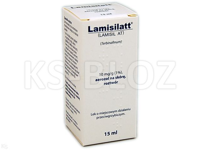 Lamisilatt interakcje ulotka aerozol na skórę, roztwór 10 mg/g 15 ml (but.)