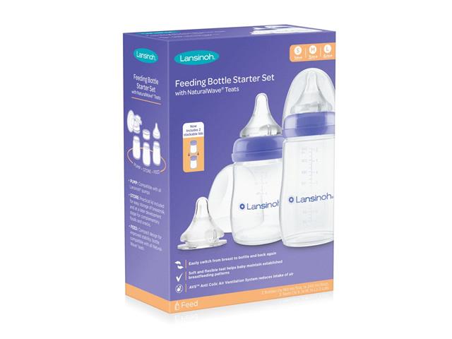 Lansinoh Zestaw butelek do karmienia ze smoczkiem Natural Wave interakcje ulotka zestaw - 2 szt.