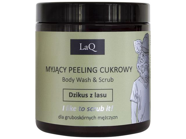 LaQ Dzikus Z Lasu Peeling cukrowy myjący dla gruboskórnych mężczyzn interakcje ulotka peeling - 220 g