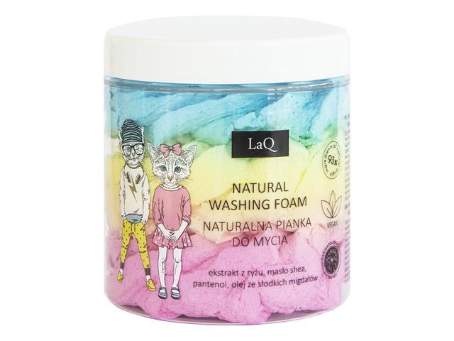 LaQ Natural Washing Foam Pianka do mycia dla dzieci guma balonowa 3-kolorowa interakcje ulotka pianka - 100 g
