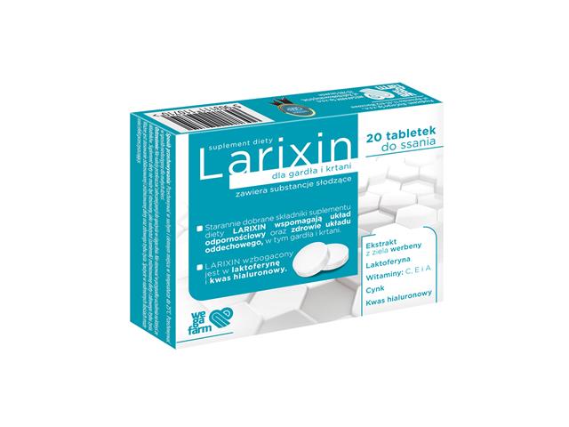 Larixin interakcje ulotka tabletki do ssania - 20 tabl.