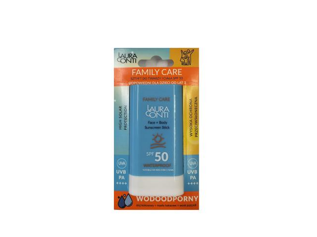 Laura Conti Family Care Sztyft do twarzy i ciała wodoodporny SPF 50 interakcje ulotka sztyft - 20 g