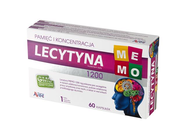 Lecytyna Memo 1200 interakcje ulotka kapsułki miękkie  60 kaps.