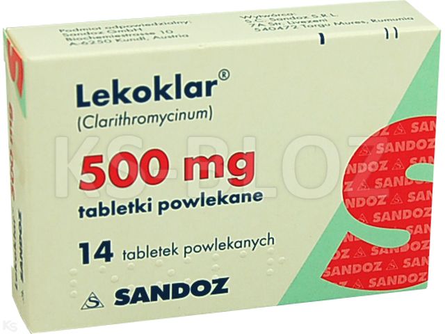 Lekoklar interakcje ulotka tabletki powlekane 500 mg 14 tabl. (2 blist. po 7 tabl.)