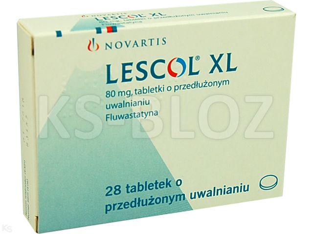 Lescol XL interakcje ulotka tabletki o przedłużonym uwalnianiu 80 mg 28 tabl.