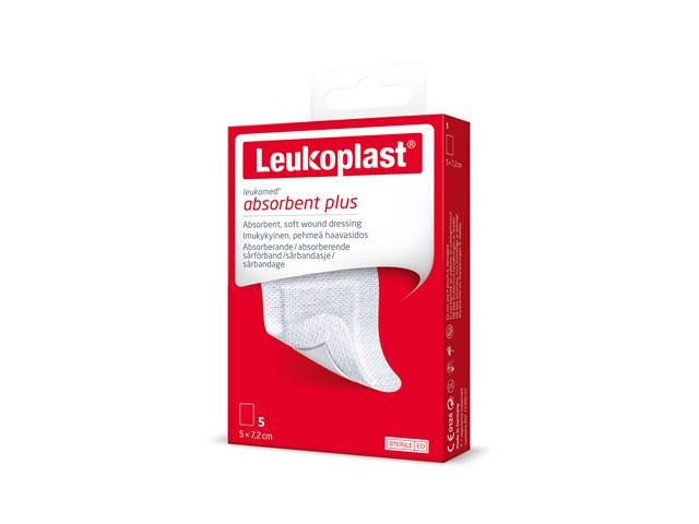 Leukoplast Leukomed Absorbent Plus Plastry 5 x 7,2 cm interakcje ulotka   5 szt.