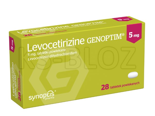Levocetirizine Genoptim interakcje ulotka tabletki powlekane 5 mg 28 tabl.