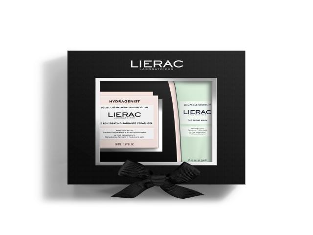 Lierac Zestaw Xmass Set Hydra Krem-żel nawilżająco- rozświetlający + Maska Peelingująca interakcje ulotka zestaw  50 ml + 75 ml