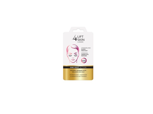 LIFT 4 SKIN Hydrożelowe Płatki p/oczy ONE SHOT ACTION Kolagen i Drobinki Złota interakcje ulotka płatki - 2 szt. (para)