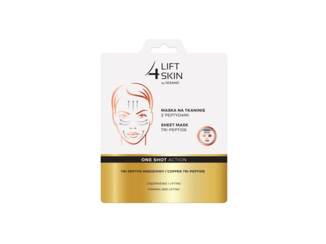 LIFT 4 SKIN Maska na tkaninie z peptydami ONE SHOT ACTION Tri-peptyd Miedziowy interakcje ulotka maseczka - 1 szt. (23 ml)