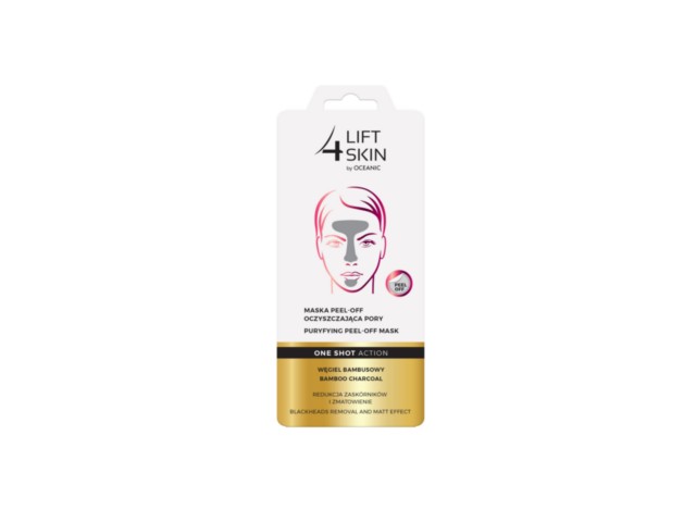 LIFT 4 SKIN Maska peel-off oczyszczająca pory ONE SHOT ACTION Węgiel Bambusowy interakcje ulotka maseczka - 8 ml