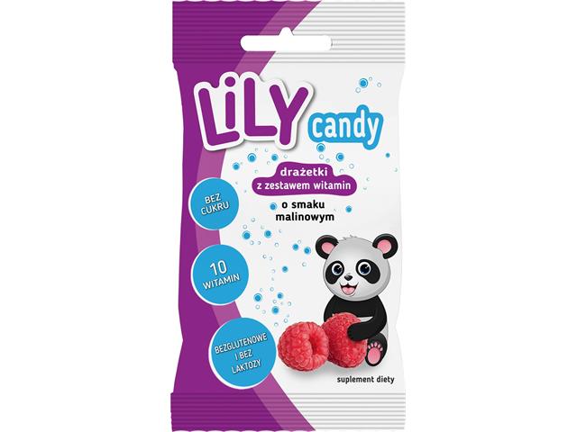 Lily Candy Drażetki o smaku malinowym z zestawem 10 witamin interakcje ulotka drażetki - 40 g