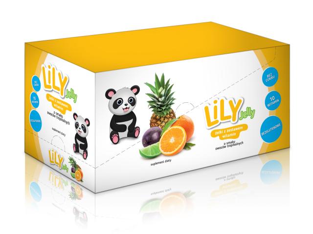 Lily Jelly Żelki o smaku owoców tropikalnych z zestawem witamin display interakcje ulotka żelki - 12 szt. po 80 g