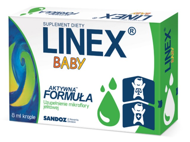 Linex Baby interakcje ulotka krople  8 ml