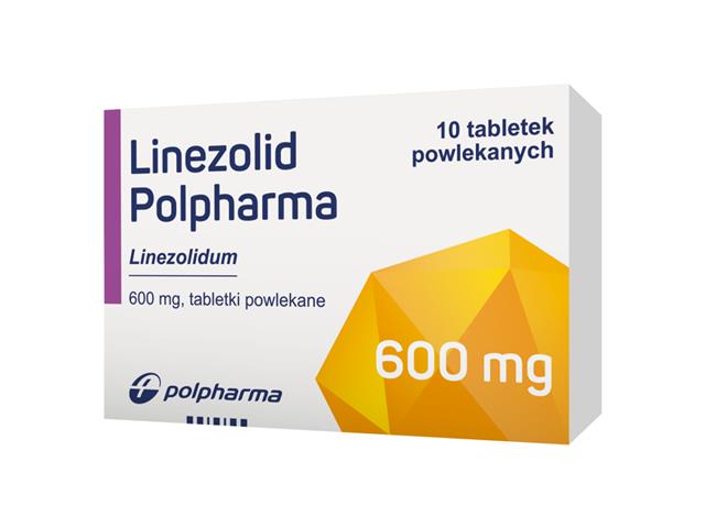 Linezolid Polpharma interakcje ulotka tabletki powlekane 600 mg 10 tabl.