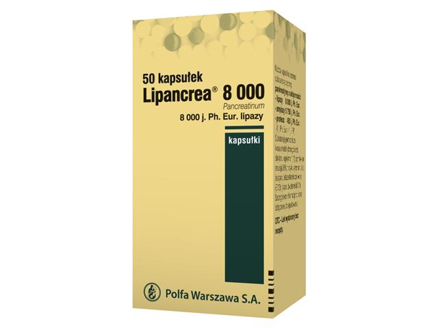 Lipancrea 8000 interakcje ulotka kapsułki 8 000 j. Ph.Eur. 50 kaps.