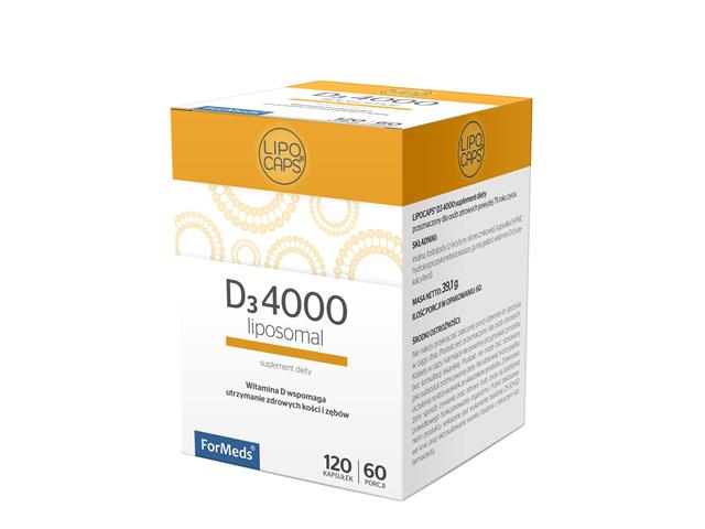Lipocaps D3 4000 interakcje ulotka kapsułki - 120 kaps.