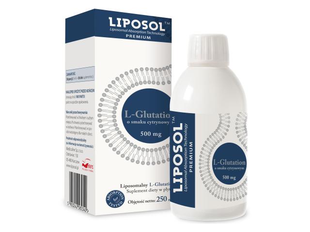Liposol L-Glutathion 500 mg o smaku cytrynowym interakcje ulotka płyn - 250 ml