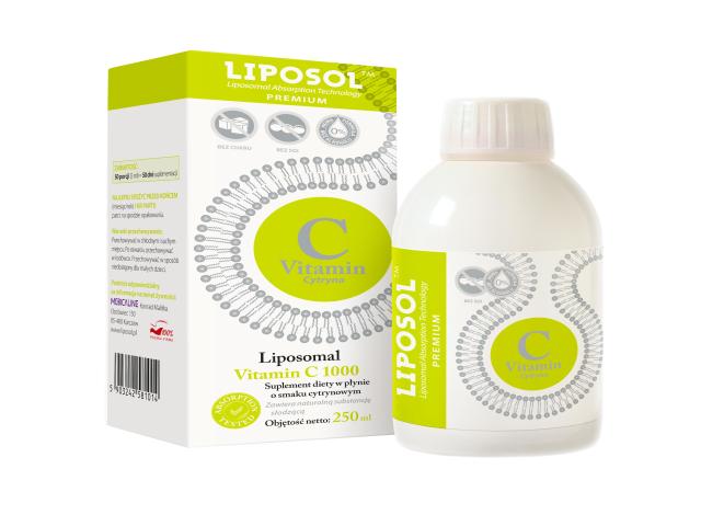 Liposol Liposomal Vitamin C 1000 smak cytrynowy interakcje ulotka płyn  250 ml