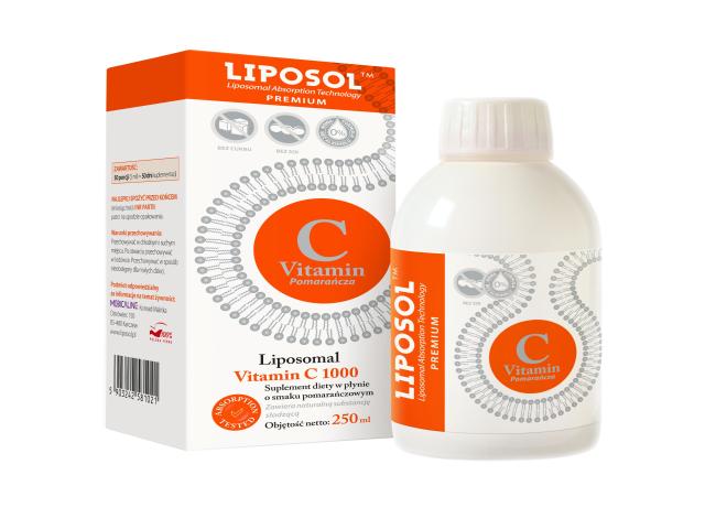 Liposol Liposomal Vitamin C 1000 smak pomarańczowy interakcje ulotka płyn  250 ml