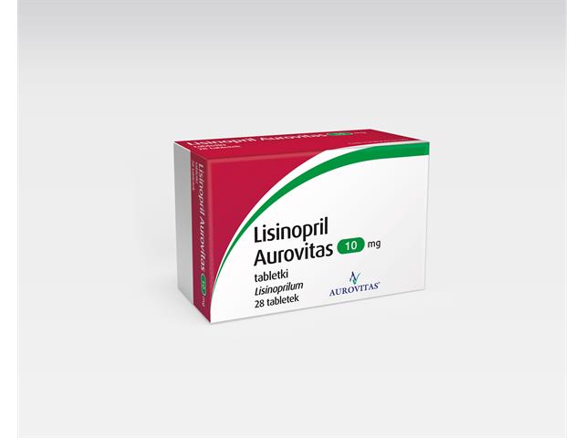 Lisinopril Aurovitas interakcje ulotka tabletki 10 mg 28 tabl.