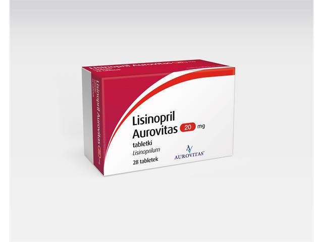 Lisinopril Aurovitas interakcje ulotka tabletki 20 mg 28 tabl.