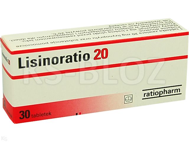 Lisinoratio 20 interakcje ulotka tabletki 20 mg 30 tabl. | 3 blist.po 10 szt.