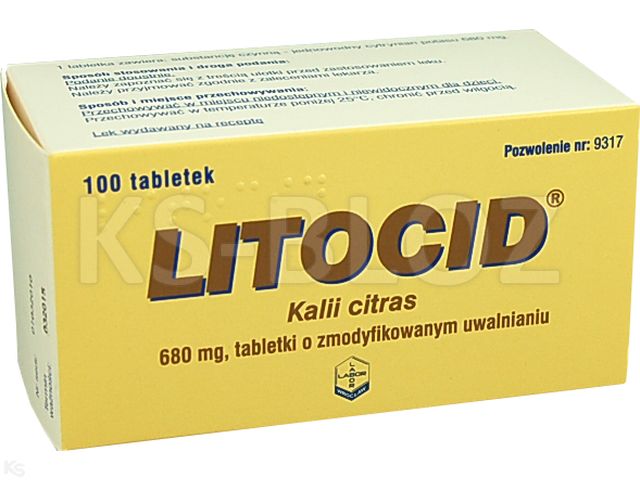 Litocid interakcje ulotka tabletki o zmodyfikowanym uwalnianiu 680 mg 100 tabl. | pojem.