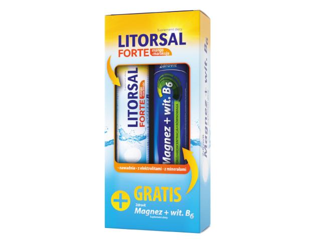 Litorsal Forte mango-marakuja + MgB6 interakcje ulotka tabletki musujące - 24 tabl. + 24 tabl.