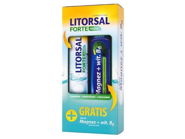 Litorsal Forte mojito + Zdrovit Magnez + wit.B6 interakcje ulotka tabletki musujące - 24 tabl. + 24 tabl.