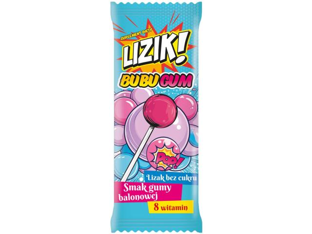 Lizik! Bubugum Lizak o smaku gumy balonowej bez cukru interakcje ulotka lizaki - 1 szt. (8 g)