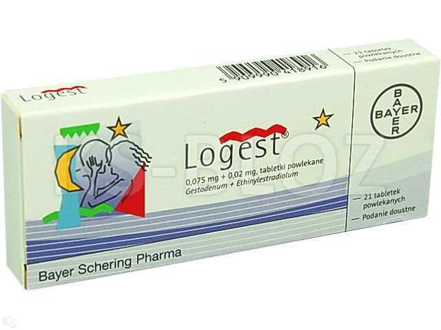 Logest interakcje ulotka tabletki powlekane 20mcg+75mcg 21 tabl.