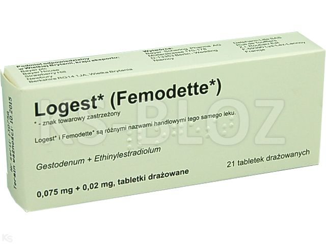 Logest interakcje ulotka tabletki drażowane 20mcg+75mcg 21 tabl. (blist.)