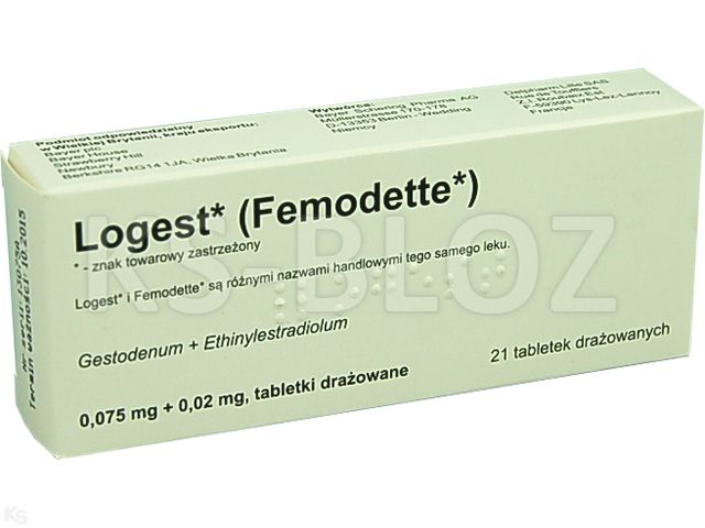 Logest interakcje ulotka tabletki drażowane 20mcg+75mcg 21 tabl. | blist.