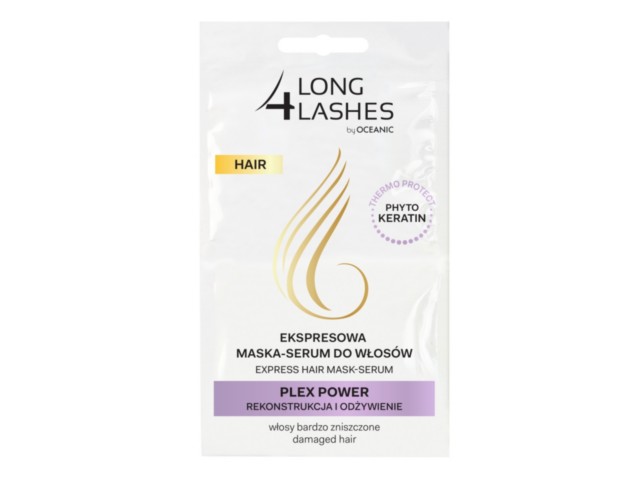 Long 4 Lashes Hair Plex Power Maska-serum do włosów ekspresowa z fitokeratyną interakcje ulotka maska do włosów - 12 ml (2 szt. po 6 ml)