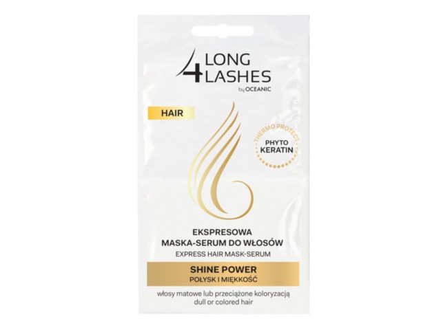 Long 4 Lashes Hair Shine Power Maska-serum do włosów ekspresowa z fitokeratyną interakcje ulotka maska do włosów - 12 ml (2 szt. po 6 ml)