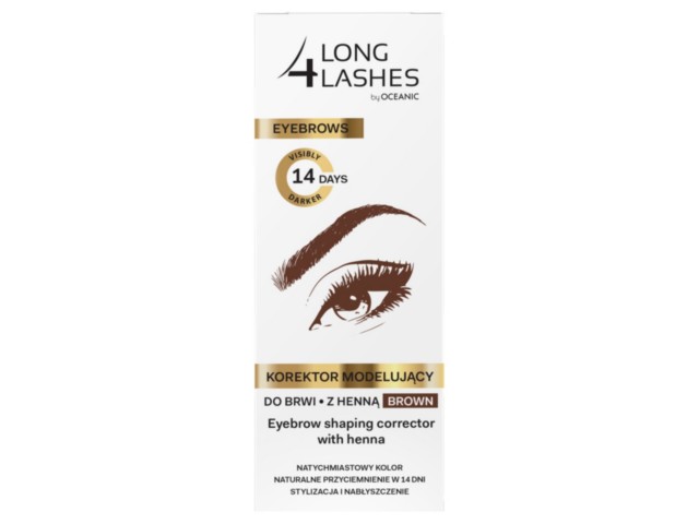 Long 4 Lashes Korektor modelujący do brwi z henną brown interakcje ulotka płyn  10 ml