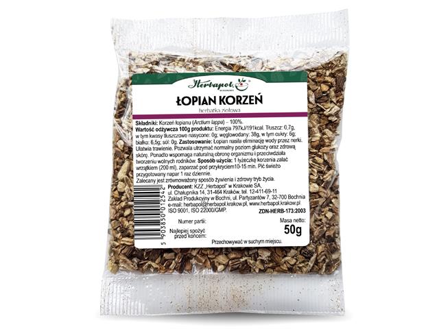 Łopian Korzeń Herbatka ziołowa interakcje ulotka herbata - 50 g