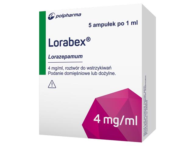 Lorabex interakcje ulotka roztwór do wstrzykiwań 4 mg/ml 5 amp. po 1 ml