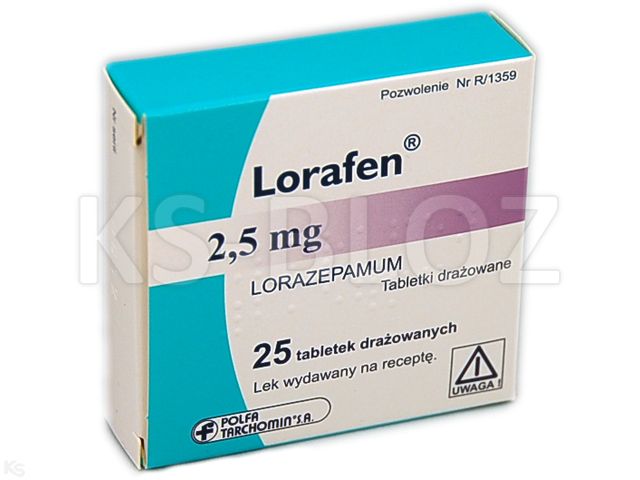 Lorafen interakcje ulotka tabletki drażowane 2,5 mg 25 tabl. | blister