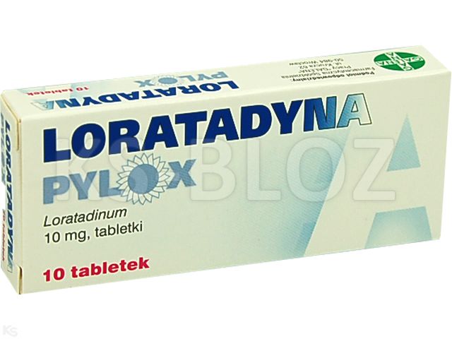 Loratadyna Pylox interakcje ulotka tabletki 10 mg 10 tabl. | blister