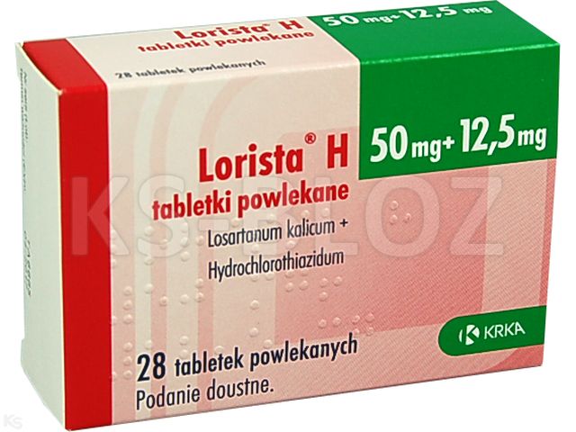 Lorista H interakcje ulotka tabletki powlekane 50mg+12,5mg 28 tabl.