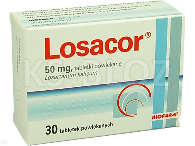 Losacor interakcje ulotka tabletki powlekane 50 mg 