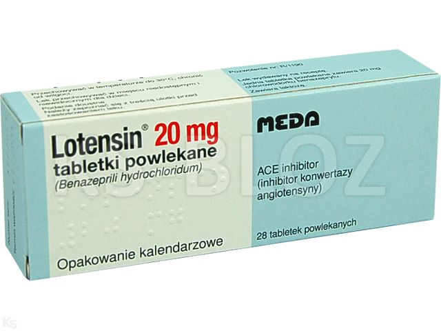 Lotensin interakcje ulotka tabletki powlekane 20 mg 28 tabl. | 2 blist.po 14 szt.